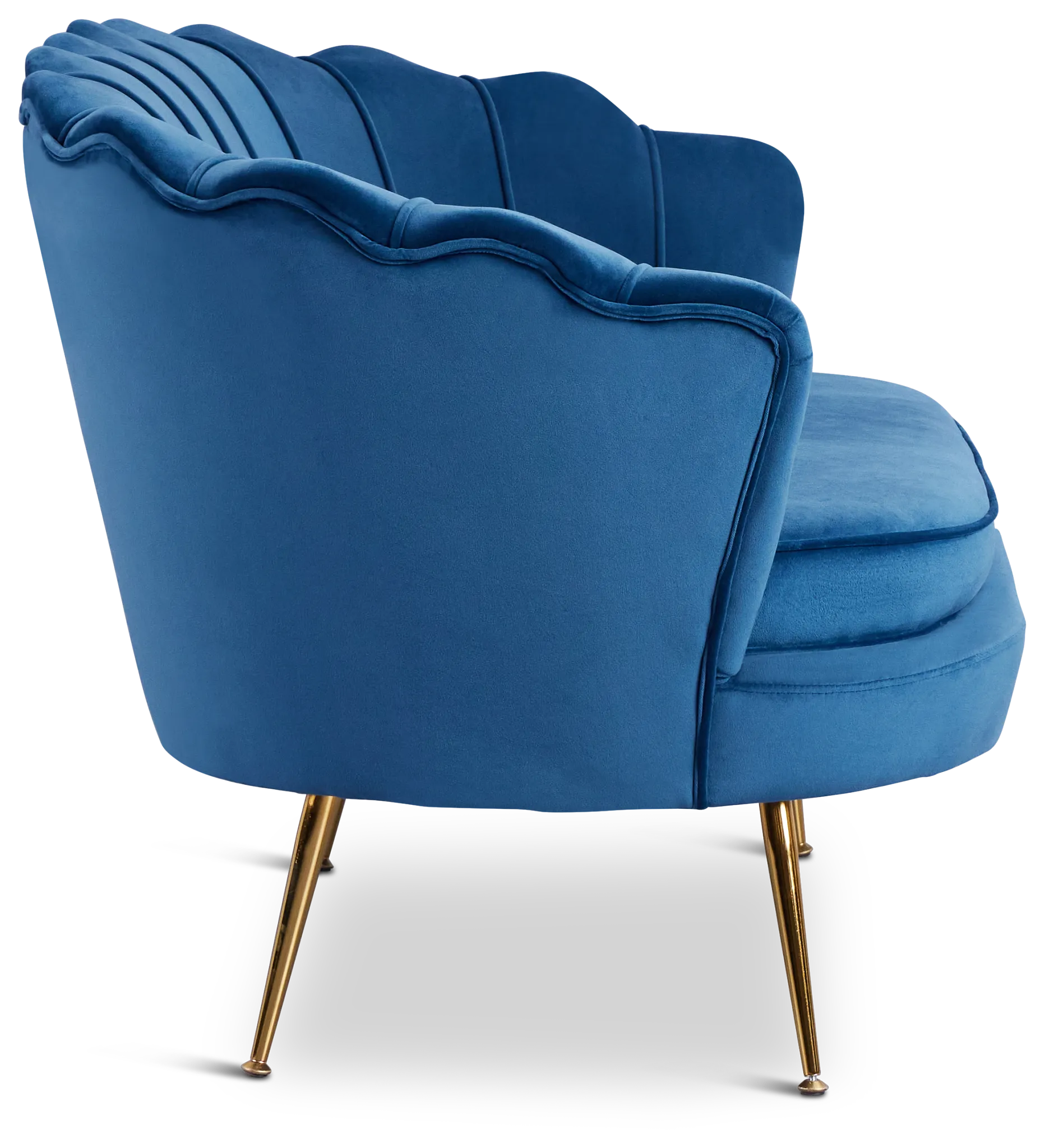 Lily Dark Blue Velvet Loveseat