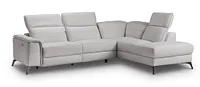 Pearson Gray Leather Right Bumper Power Reclining Sectional
