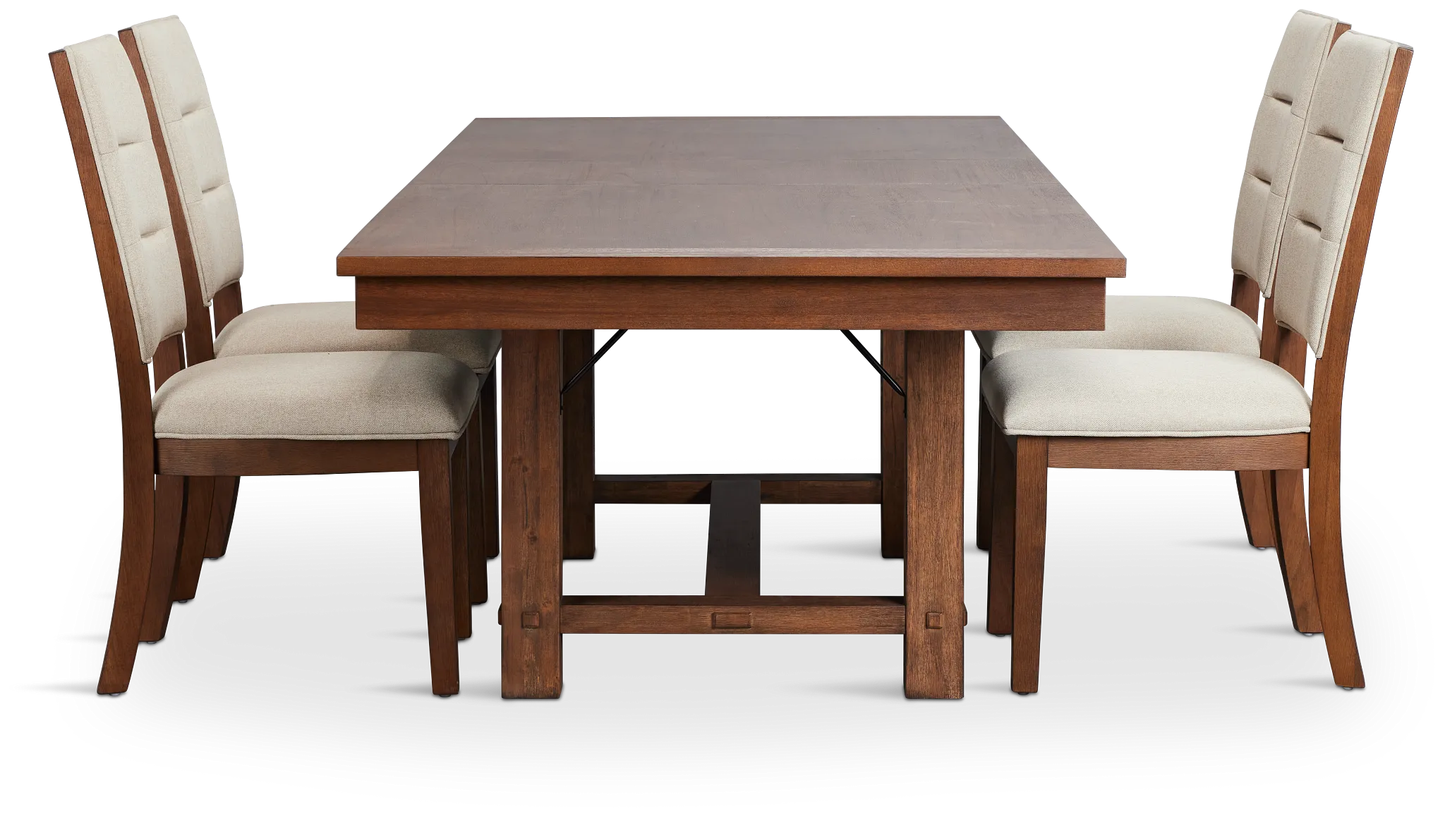 Park City Dark Tone Rectangular Table & 4 Upholstered Chairs