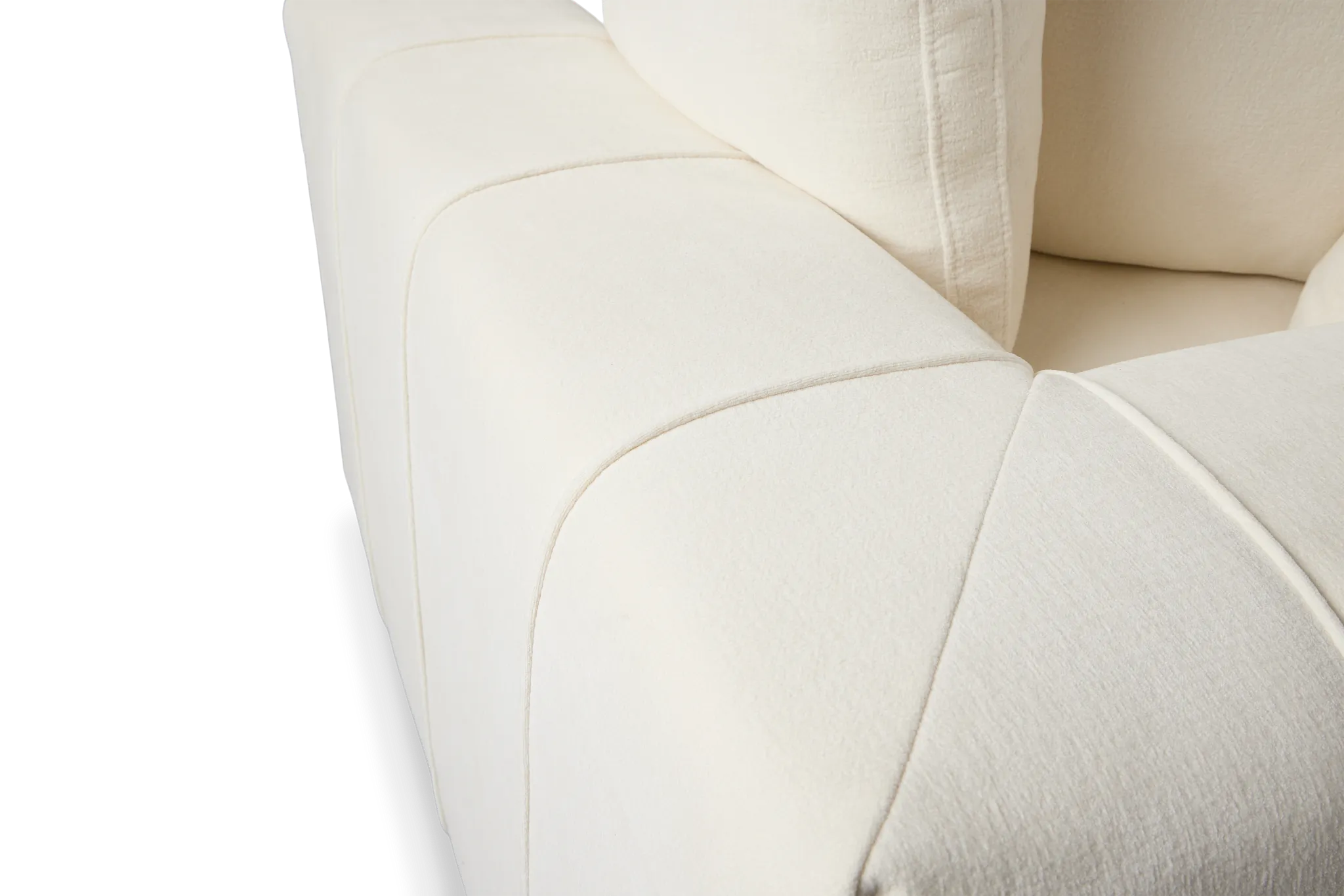 Cruz White Fabric 5-piece Modular Sectional With Console