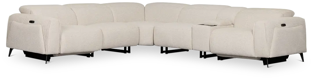 Reyna Light Beige Fabric Medium Dual Power 2-arm Reclining Sectional Reyna Light Beige Fabric Medium Dual Power 2-arm Reclining Sectional