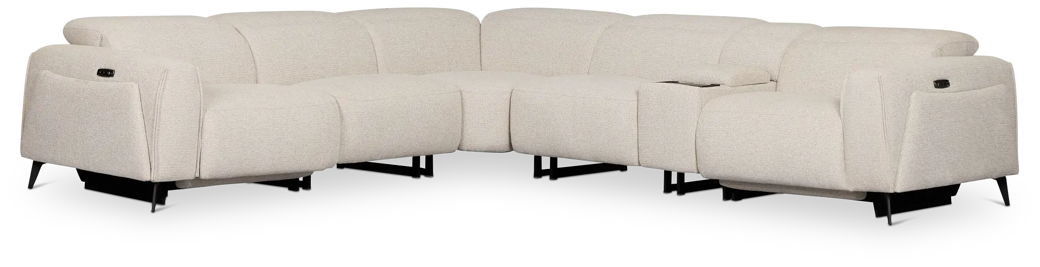 Reyna Light Beige Fabric Medium Dual Power 2-arm Reclining Sectional Reyna Light Beige Fabric Medium Dual Power 2-arm Reclining Sectional