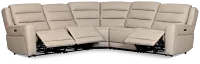 Wilder Taupe Leather Small Triple Power Reclining Two-arm Sectional
