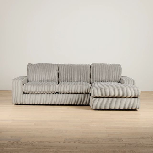 Charlie Gray Fabric Right Chaise Sectional
