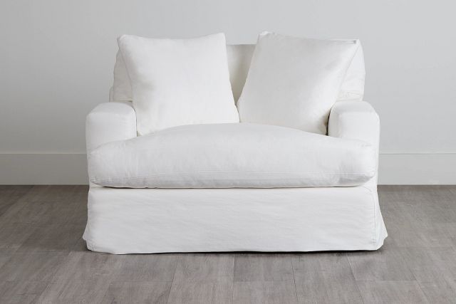 Delilah White Fabric Chair Living