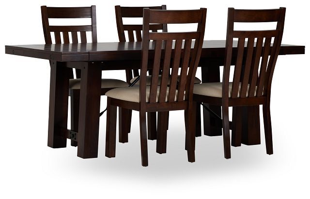 Napa Dark Tone Table & 4 Wood Chairs