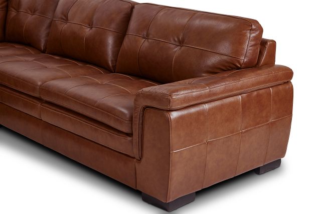 Braden Medium Brown Leather Small Two-arm Sectional