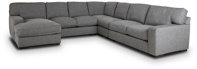 Veronica Dark Gray Down Large Left Chaise Sectional