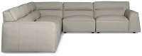 Blanca Gray Leather 6-piece Modular Sectional