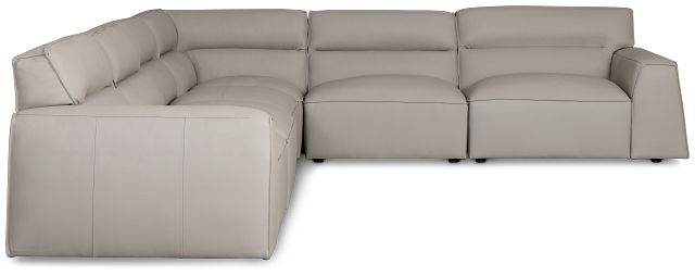 Blanca Gray Leather 6-piece Modular Sectional