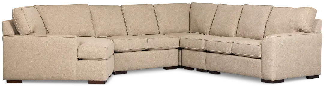 Sinclair Brown Fabric Large Left Cuddler Sectional Sinclair Brown Fabric Large Left Cuddler Sectional