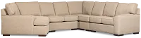 Sinclair Brown Fabric Large Left Cuddler Sectional