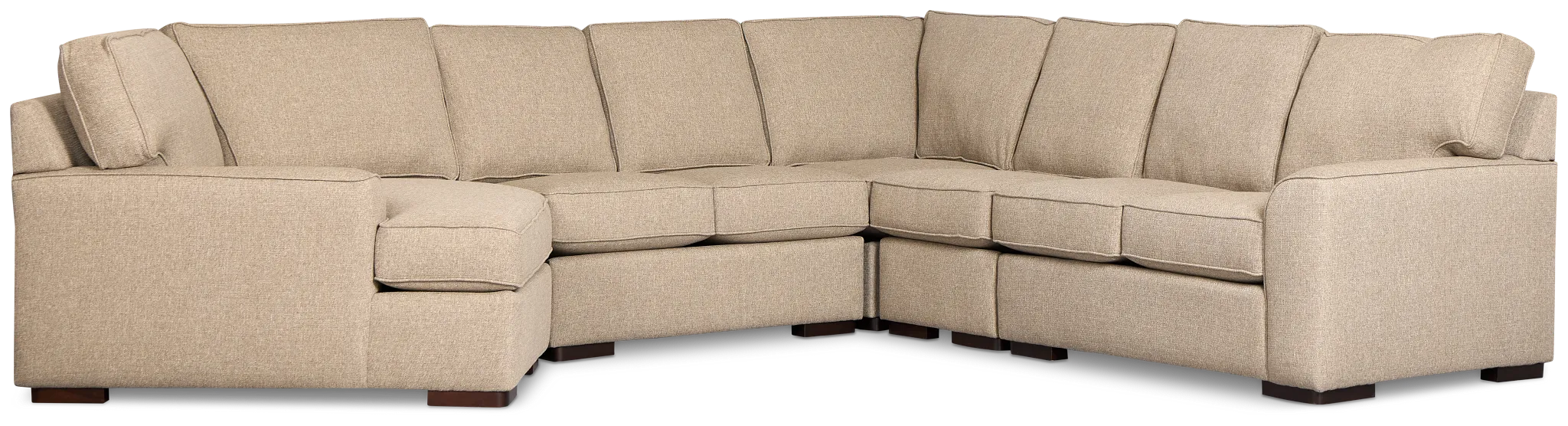Sinclair Brown Fabric Large Left Cuddler Sectional