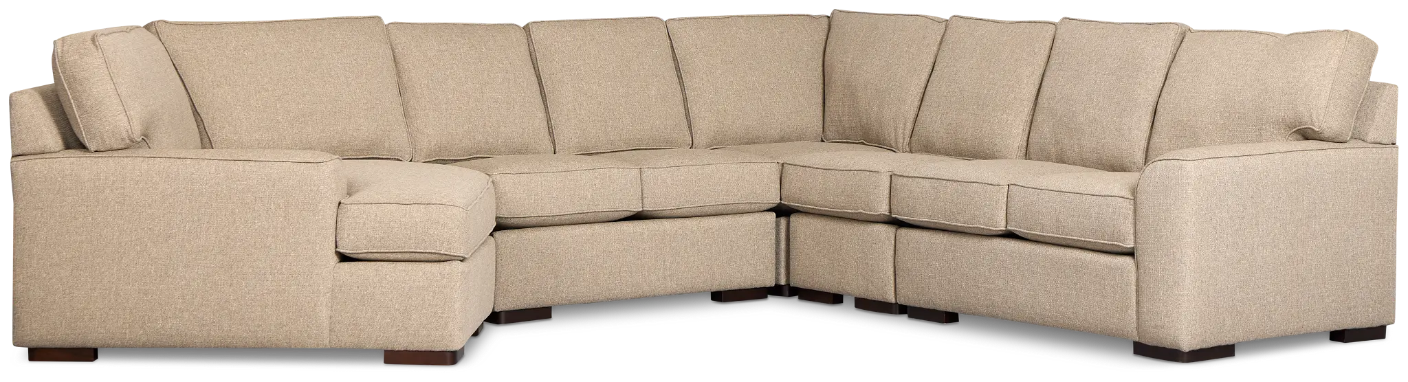 Sinclair Brown Fabric Large Left Cuddler Sectional Sinclair Brown Fabric Large Left Cuddler Sectional