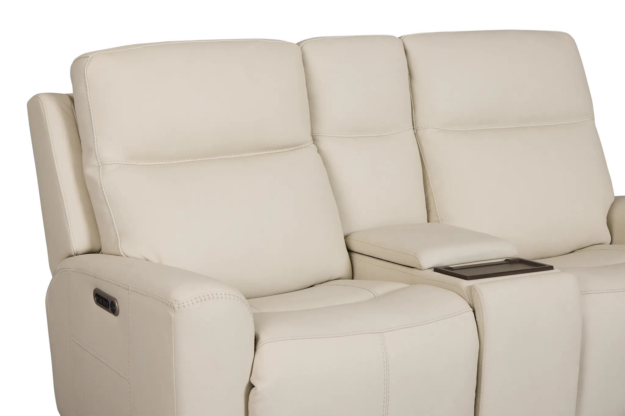 Flexsteel Sterling Ivory Lthr/vinyl Power Reclining Loveseat