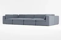 Destin Victory Dark Blue Fabric 8-piece Pit Sectional