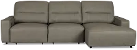 Rudy Gray Lthr/vinyl Right Dual Power Extension Chaise Sectional