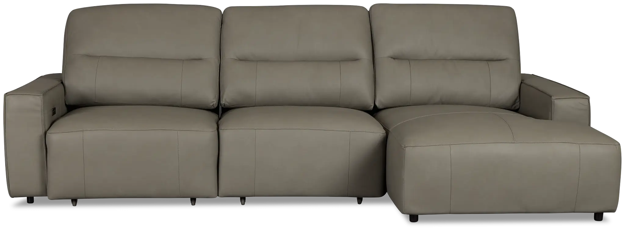 Rudy Gray Lthr/vinyl Right Dual Power Extension Chaise Sectional Rudy Gray Lthr/vinyl Right Dual Power Extension Chaise Sectional