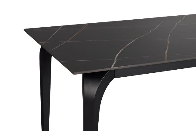 Sierra Black Stone Rectangular Table