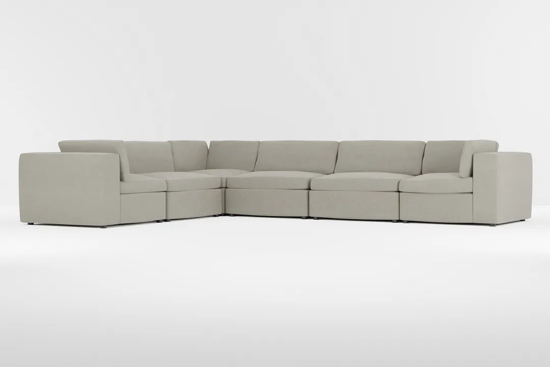 Destin Elite Gray Fabric 6-piece Modular Sectional