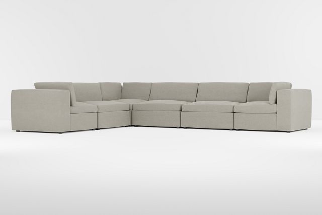 Destin Elite Gray Fabric 6-piece Modular Sectional