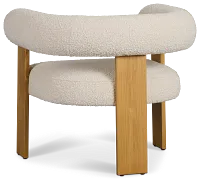 Elara White Fabric Accent Chair