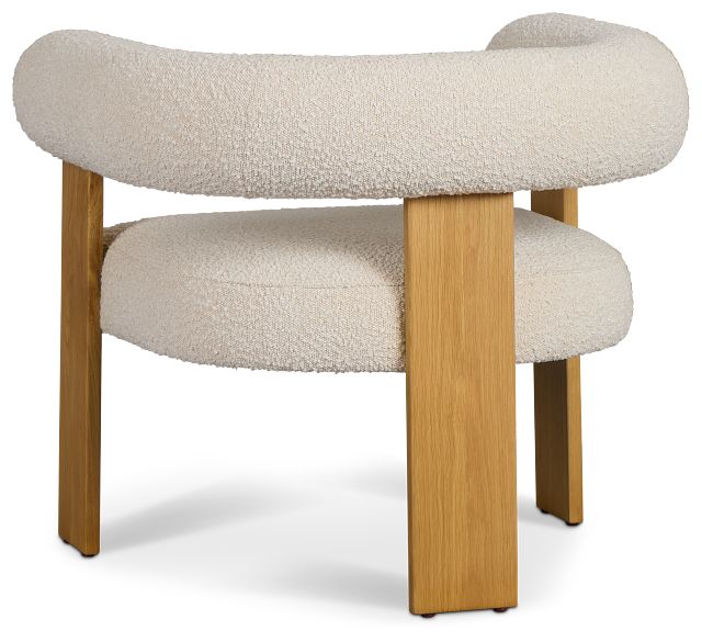 Elara White Fabric Accent Chair