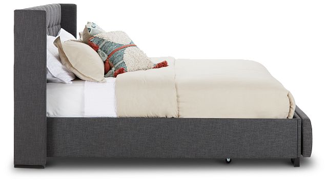 Chatham Dark Gray Low Platform Storage Bed