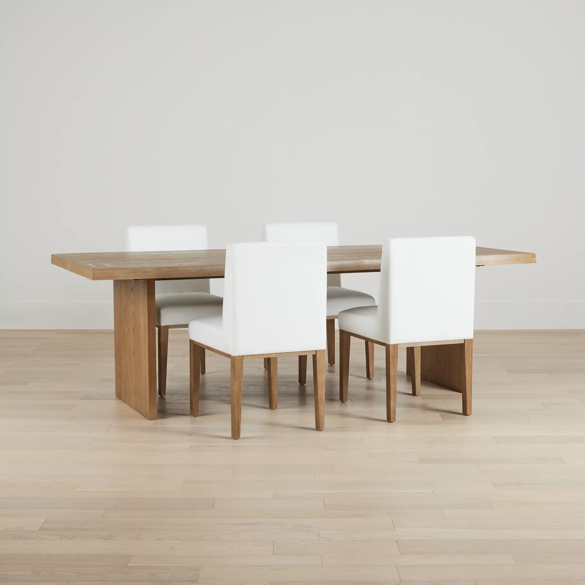 Haven Light Tone Wood Rectangular Table & 4 Upholstered Chairs Haven Light Tone Wood Rectangular Table & 4 Upholstered Chairs