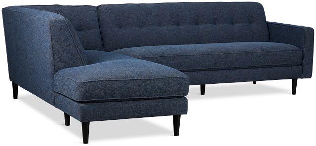 Milo Blue Fabric Small Left Bumper Sectional