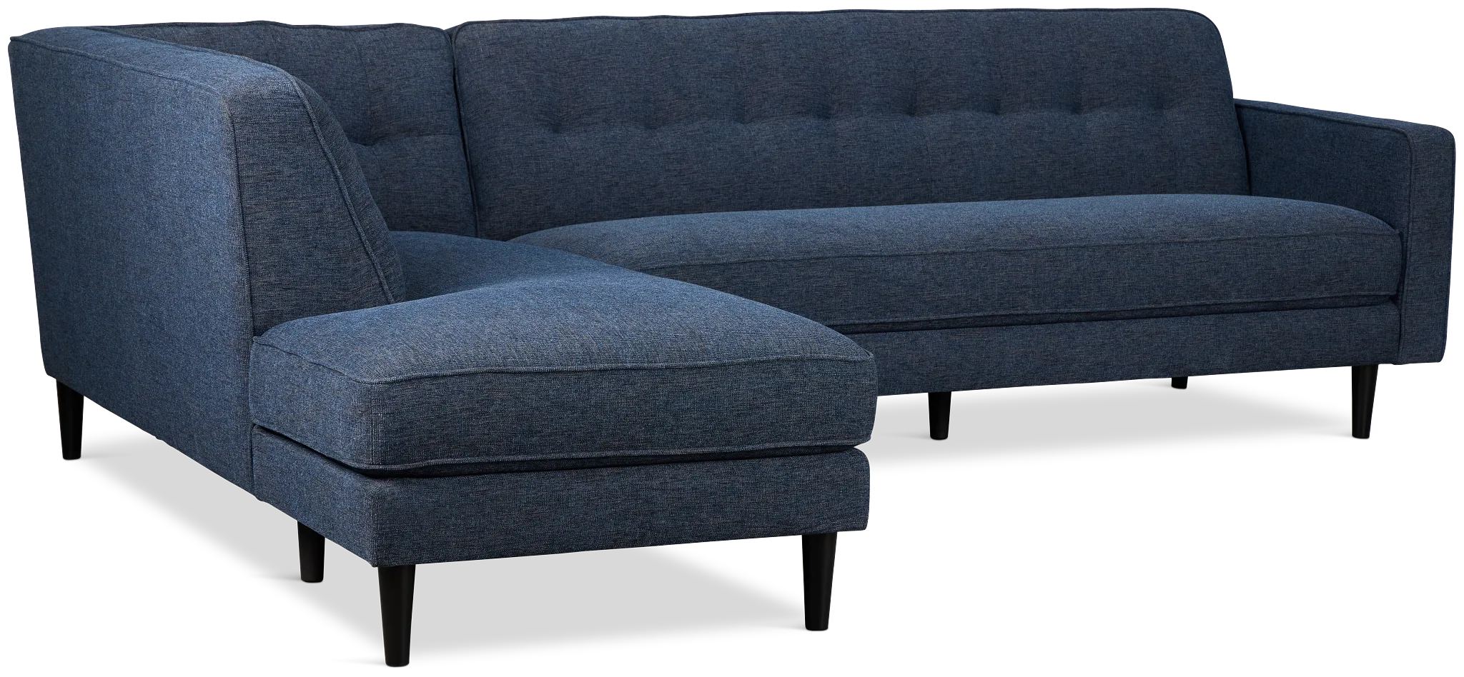 Milo Blue Fabric Small Left Bumper Sectional