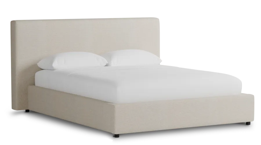 Grayton Suave Beige 44" Upholstered Platform Bed