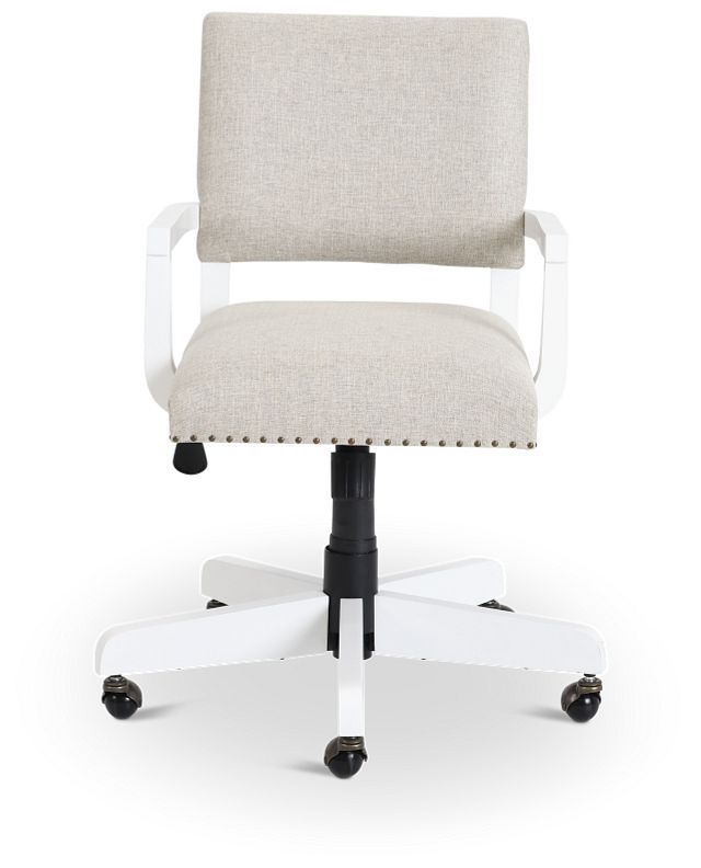 Newport Beige Wood Upholstered Desk Chair (3)
