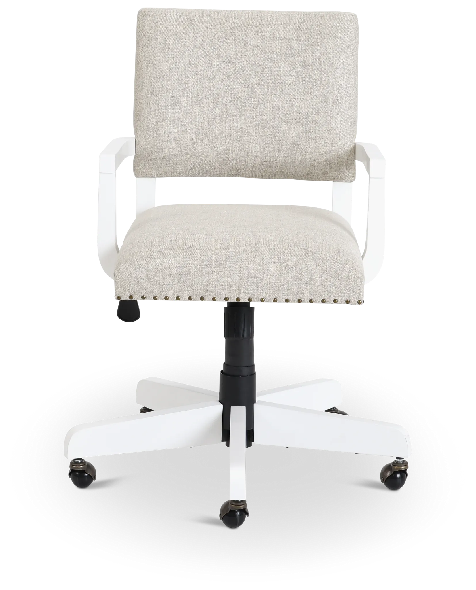 Newport Beige Wood Upholstered Desk Chair