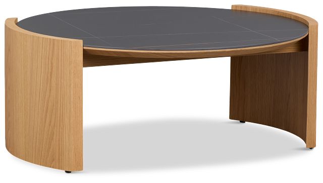 Nomad Light Tone Ceramic Round Coffee Table