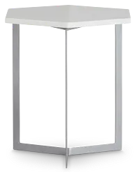 Mandie Silver Marble Accent Table
