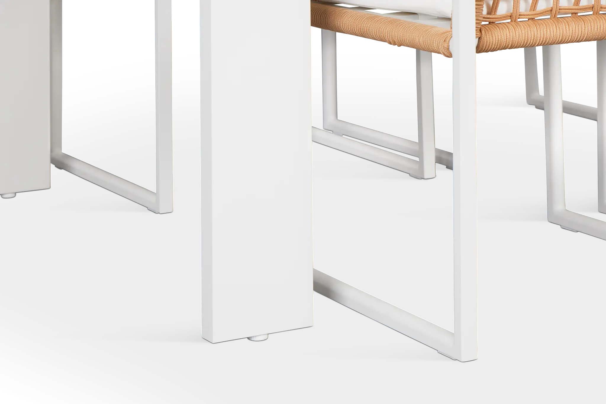 Sunrise White 65" Rectangular Table & 4 Teak Arm Chairs Sunrise White 65" Rectangular Table & 4 Teak Arm Chairs