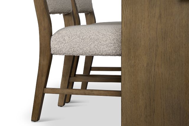 Vance Glass Rectangular Table & 4 Upholstered Chairs