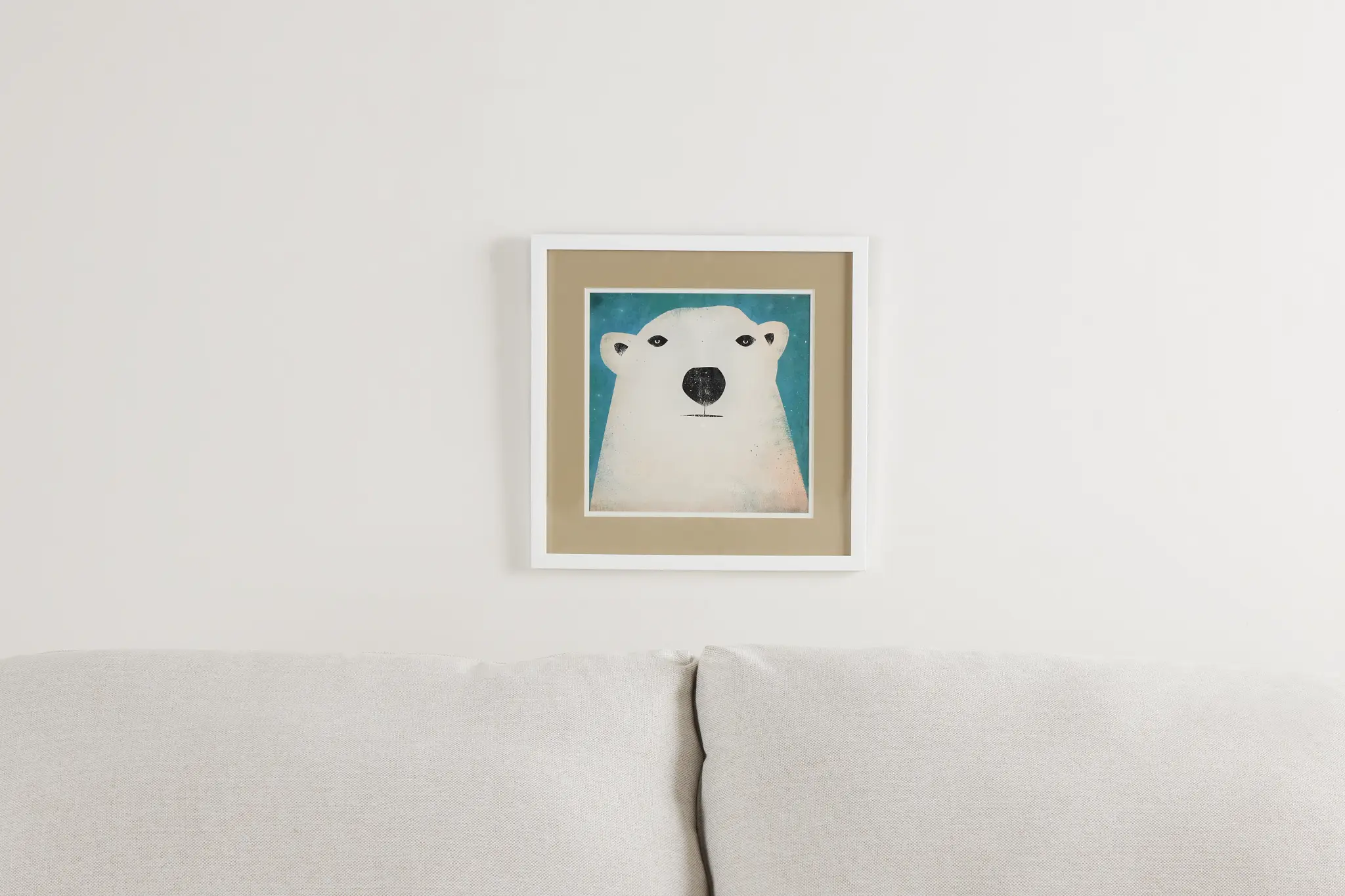 Polar Bear White Framed Wall Art Polar Bear White Framed Wall Art
