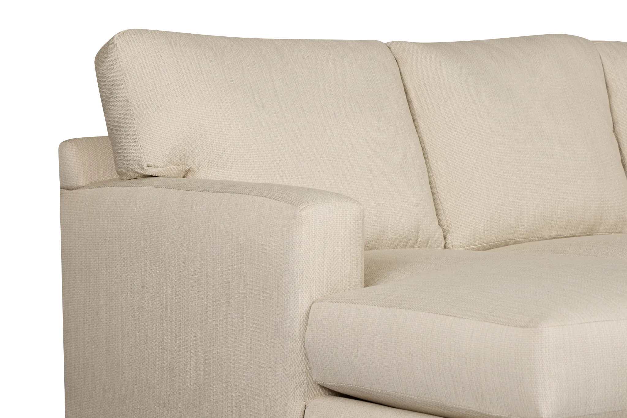 Rhodes Beige Fabric Large Left Chaise Sectional