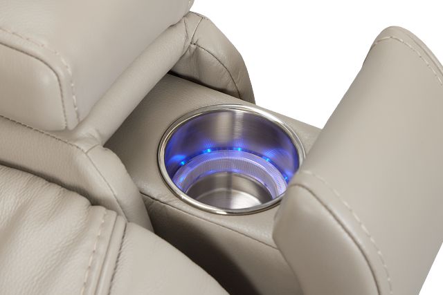 Eclipse Light Gray Lthr/vinyl Power Recliner