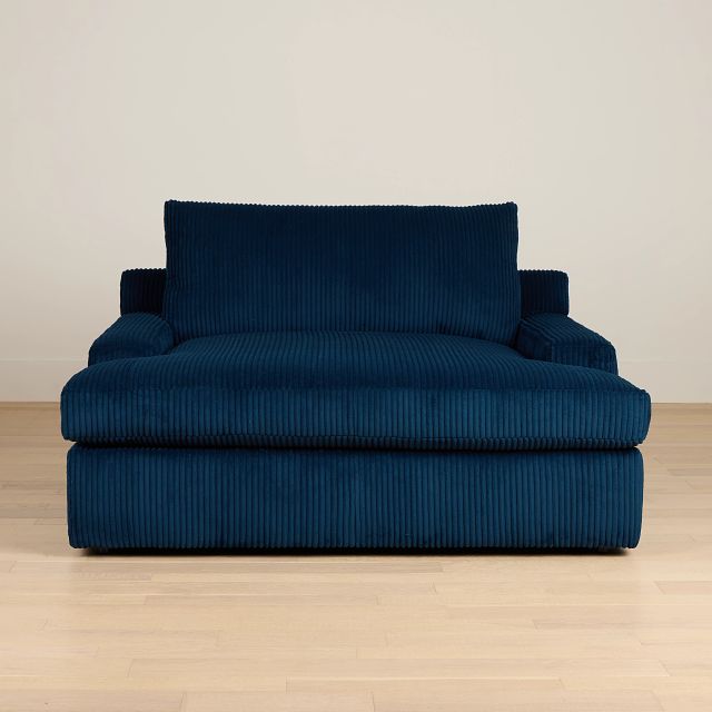 Charlie Dark Blue Fabric Chaise