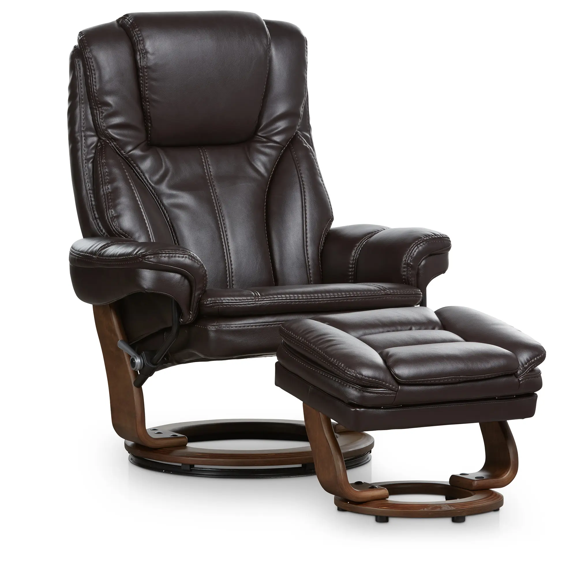Perkins Dark Brown Micro Recliner & Ottoman Perkins Dark Brown Micro Recliner & Ottoman