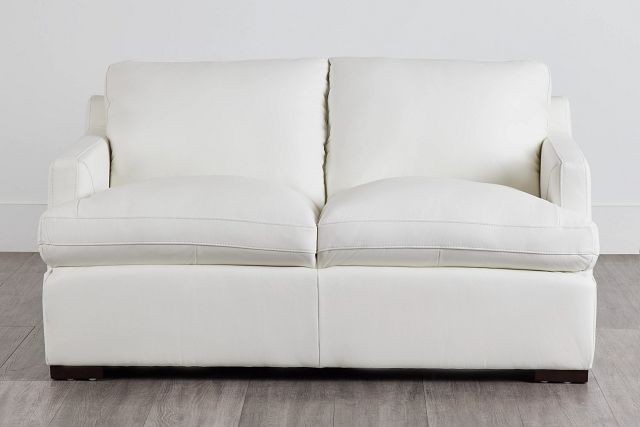 Amari White Leather Loveseat