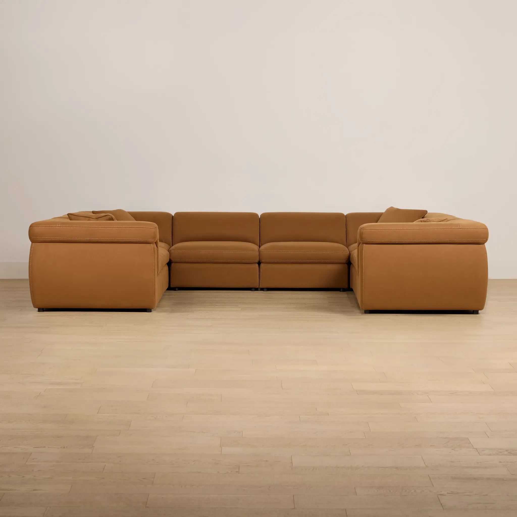Aria Medium Brown Micro Immersive 8-piece Modular Sectional W/2 Speakers Aria Medium Brown Micro Immersive 8-piece Modular Sectional W/2 Speakers