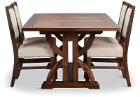 Joplin Dark Tone Extension Rectangular Table & 4 Upholstered Chairs