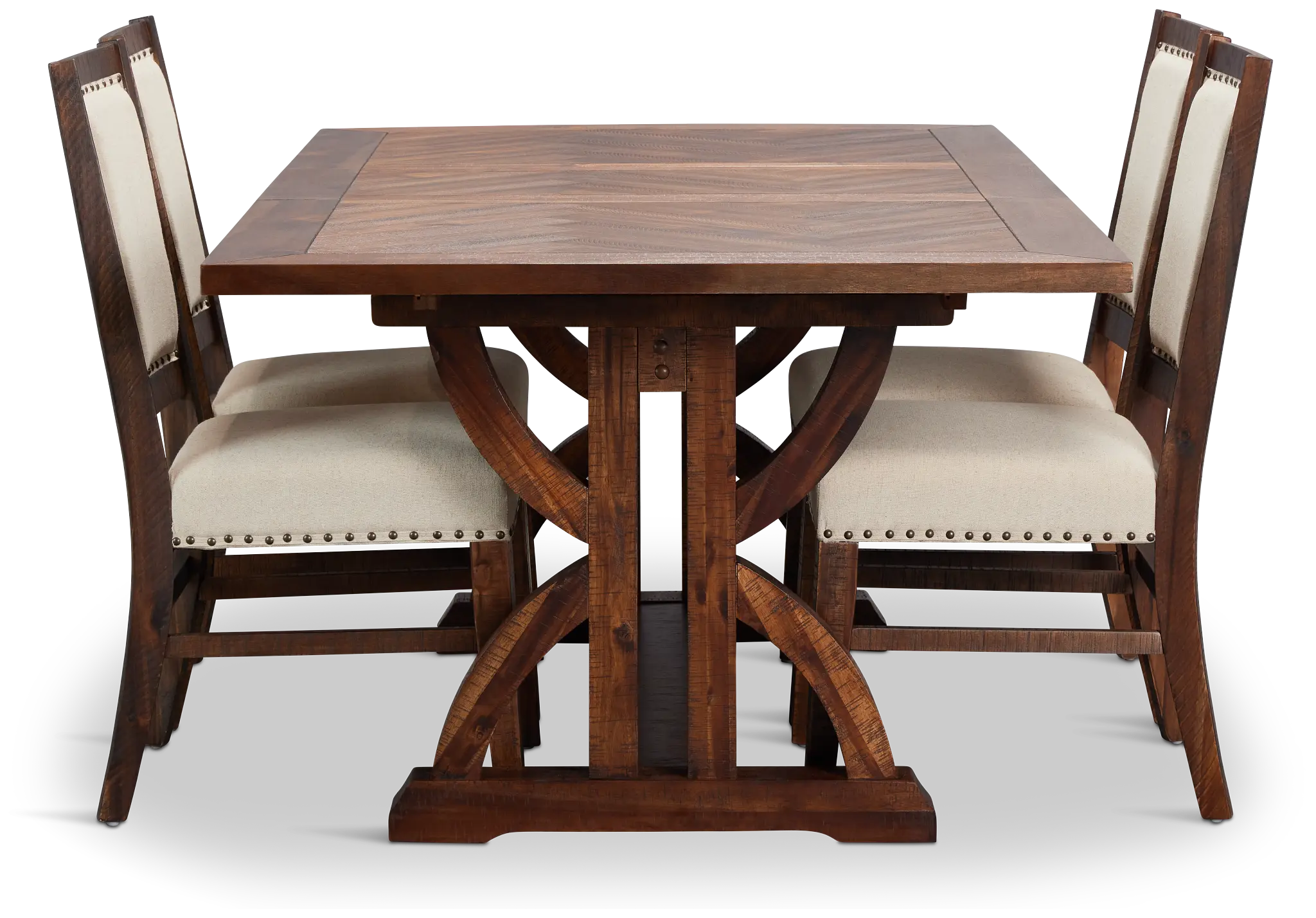 Joplin Dark Tone Extension Rectangular Table & 4 Upholstered Chairs Joplin Dark Tone Extension Rectangular Table & 4 Upholstered Chairs