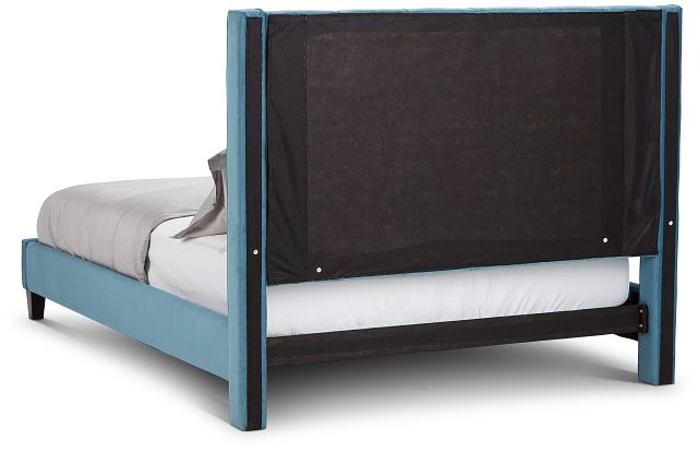 Audrey Blue Velvet Platform Bed