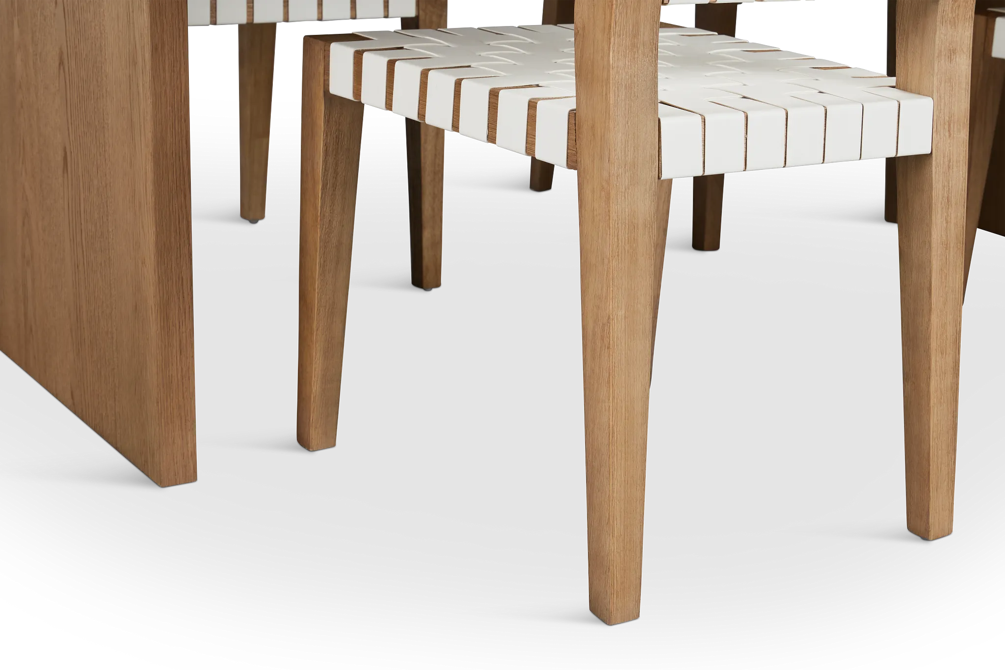 Haven Light Tone Wood Rectangular Table & 4 Woven Chairs