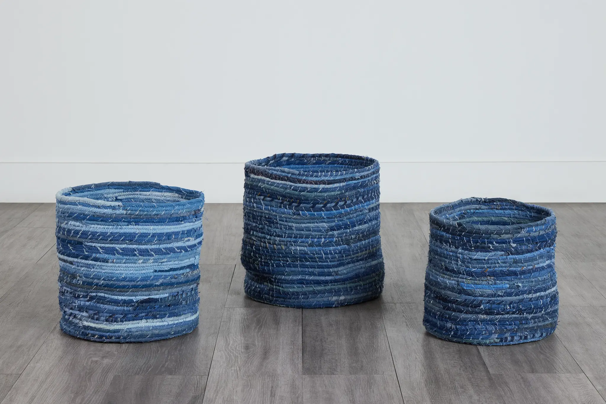 Ira Dark Blue Set Of 3 Basket Ira Dark Blue Set Of 3 Basket